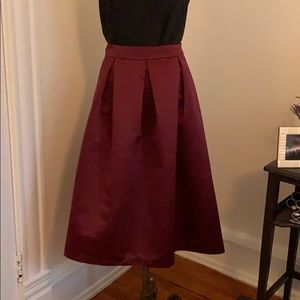 Satin A-line Midi Skirt